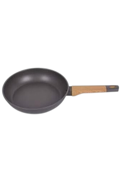 WDA Non-Stick Frying Pan with Wooden Handle, Grey,28cm