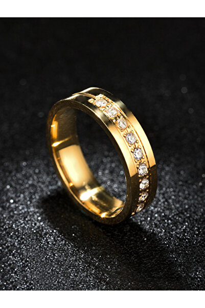 Take Two By Styli Gold Ring with Crystal Accent