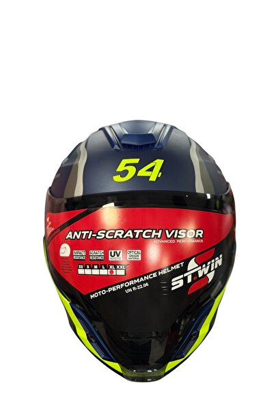 ST.WIN ST WİN MAT MAVİ YEŞİL GRİ FULL FACE KASK