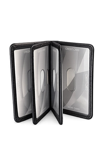 MASSARELLI Genuine Leather Card Holder Black with Gift Box Mcz3044