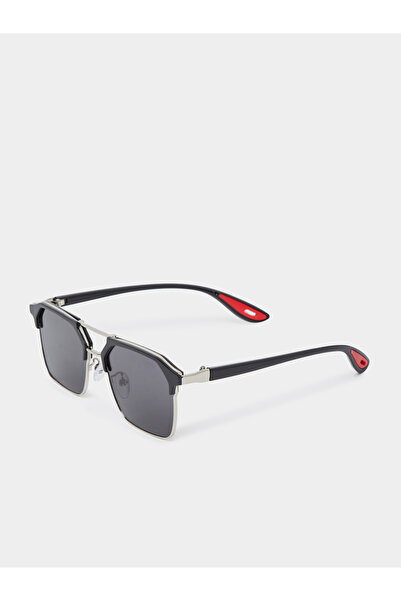 Styli Black Double Bridge Aviator Sunglasses