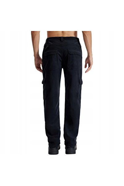 NO BRAND Pantaloni tactici bărbați softshell căptușiți cu fleece 6 buzunare L...