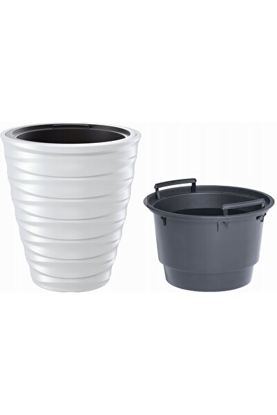 Prosperplast Jardinieră de grădină și balcon, mare, albă, 28+ INSERT