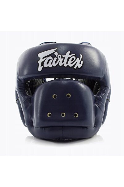 Fairtex Cască de box cu protecție integrală a feței, albastră, L