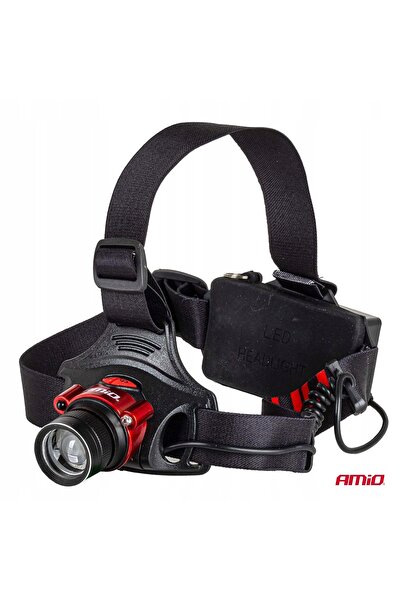 AMIO Lanternă frontală puternică, reîncărcabilă, cu zoom, 3600mAh *ACUUMULATOR*