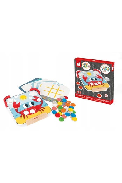 Janod Puzzle magnetic din lemn cu tablă pentru învățarea culorilor, 2 ani +