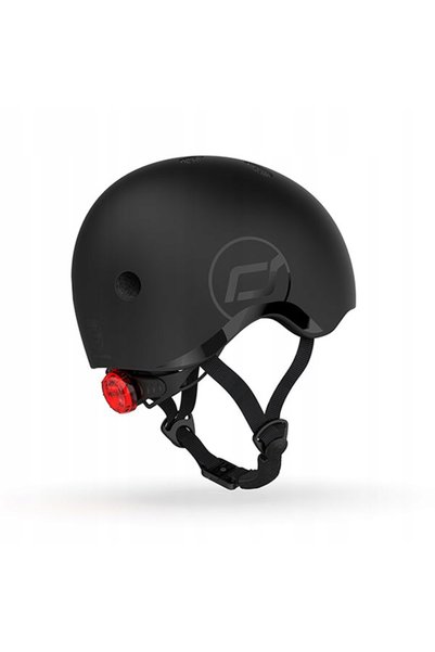 SCOOT AND RIDE Cască XXS neagră reglabilă cu lumină LED