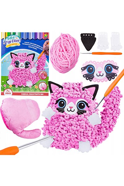 ChRLD Kit de creativitate Mascota: Jucărie de pluș pentru cusut, pernă pisicu...