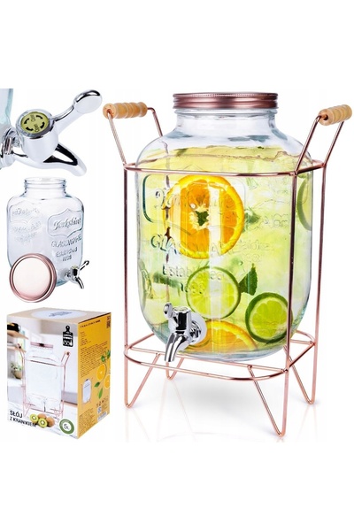 NO BRAND BORCAN CU ROBINET DE 5 L PE SUPORT PENTRU SUCURI, LEMONADĂ, BĂUTURI ...