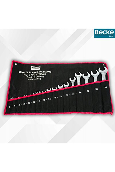 Becke Set de chei fixe plate, 17 piese, din oțel, cadou, complet
