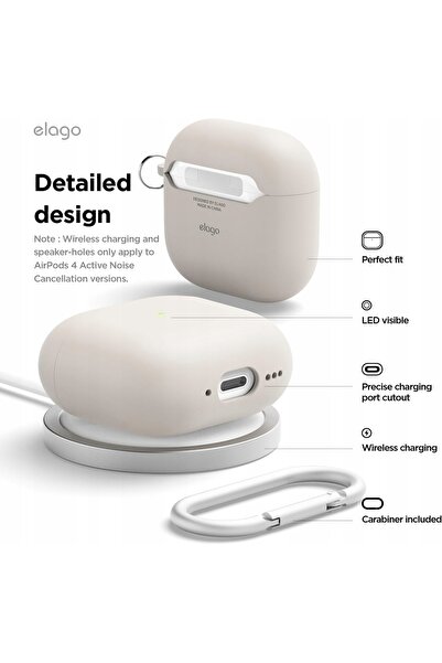 NO BRAND Husă de silicon pentru AirPods 4 Elago Liquid Hybrid Hang Case cu ca...