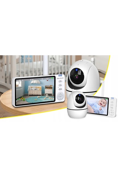 NO BRAND Monitor electronic pentru bebeluși cu cameră rotativă, monitor pentr...