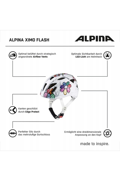 Alpina Casca de ciclism pentru copii Ximo, albă, 47-51cm