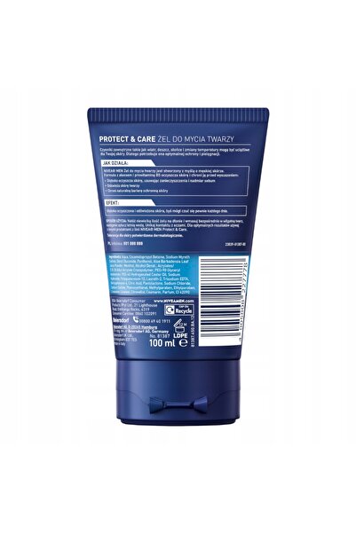NO BRAND NIVEA MEN Protect & Care gel de curățare facială 2 x 100 ml