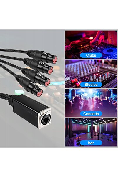 NO BRAND XMSJSIY Cablu audio cu 4 canale, conector XLR cu 3 pini, prelungitor...