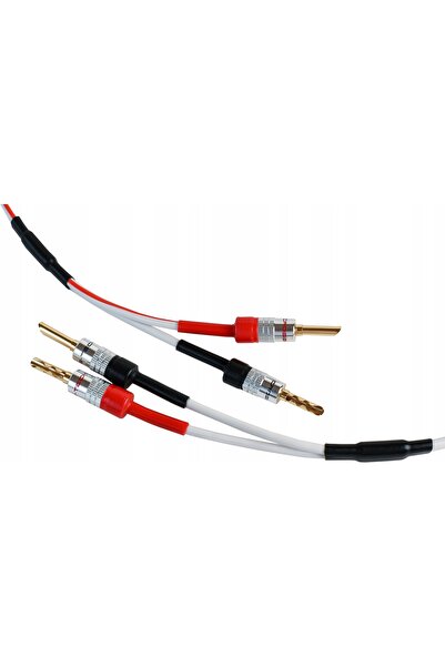 NO BRAND Cablu difuzor central 0,8m 2x4mm² cupru OFC W4 mufă banană - 1 buc.