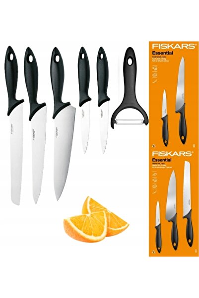 FiSKARS Set esențial de 5 cuțite (de bucătărie + ale bucătarului) în cutie + ...
