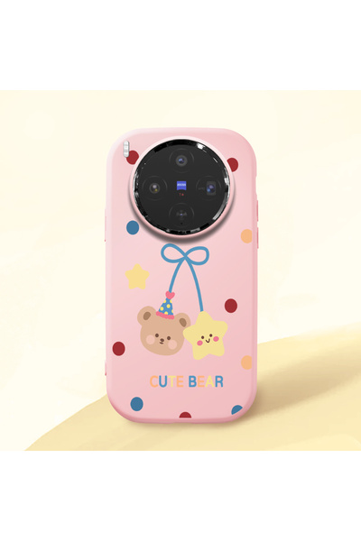 Hontinga Vivo X300 Compatible Case Camera Protector Pink Silicone Couple Phon...