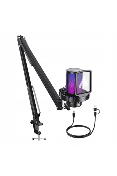 NO BRAND Maono DGM20S – microfon cardioid pentru jocuri, cu iluminare și braț