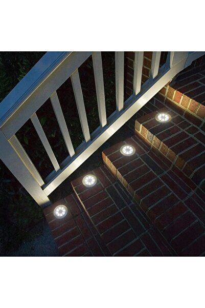 Real Garden 10x Lampă solară de grădină tip disc, lumini LED de sol, senzor c...