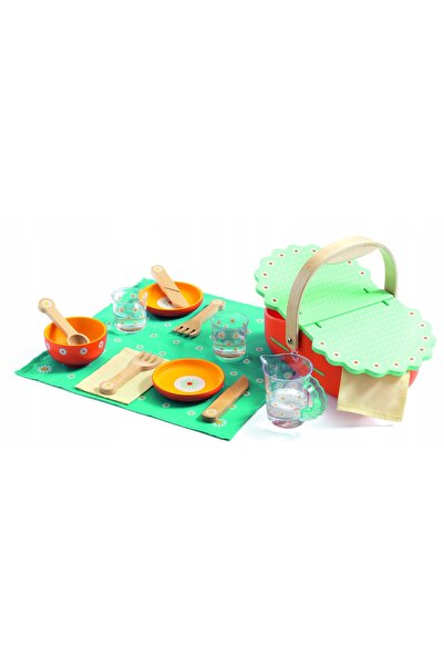 NO BRAND Accesorii coș de picnic din lemn Djeco picnic