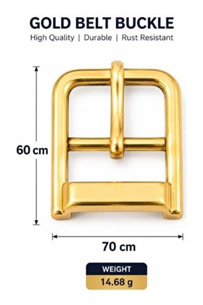 HXD Zoomlion Pack of 7 Gold Belt Buckles – 70 × 60 mm Metal Pin Buckles | Rust-Resistant, Polished Finish, Lightweight & Durable for Belt Replacement and DIY Leather Craft