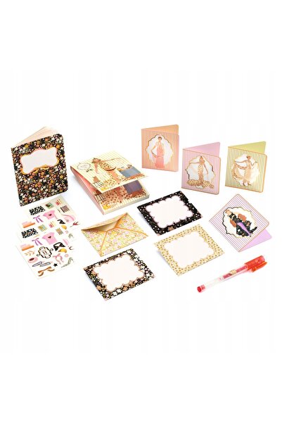 djeco Servietă, set de papetărie, plicuri, autocolante, invitații