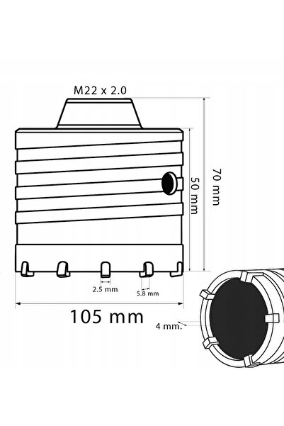 NO BRAND CORONĂ de 105 mm pentru BETON SDS-MAX Burghiu Carotor FREZĂ PENTRU Z...