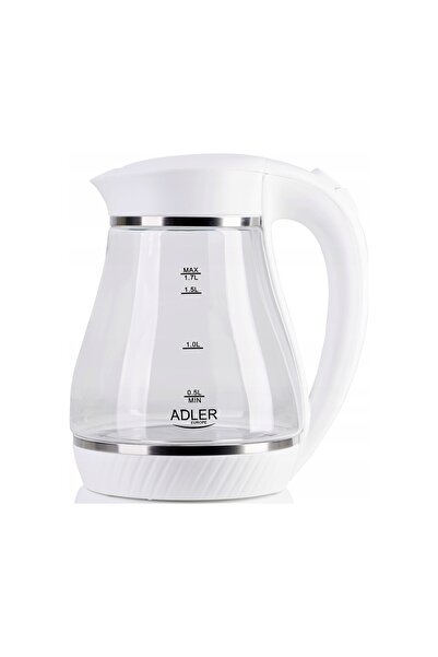 adler AD 1274 Ceainic de sticlă, 1.7L, Alb