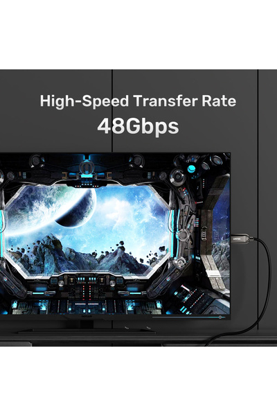 Unitek Cablu HDMI 2.1 cu fibră optică AOC 8K/60Hz 4K/120Hz 10m, cablu fibră o...
