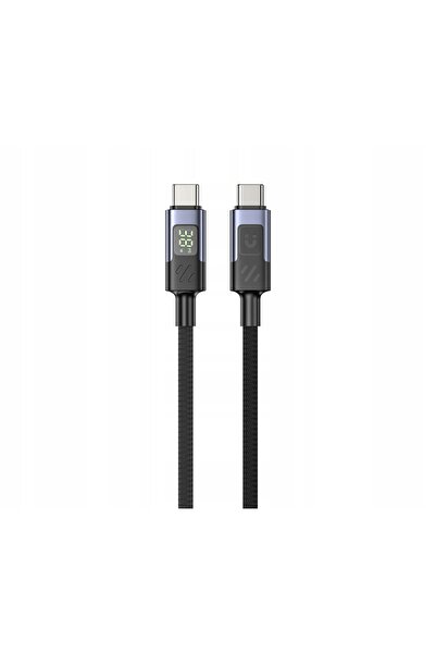 NO BRAND Cablu USB-C/USB-C 3 m cu afișaj și împletitură din nailon