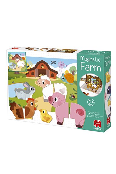 NO BRAND Puzzle magnetic 12 figurine din lemn cu animale Ferma Goula copii 2+