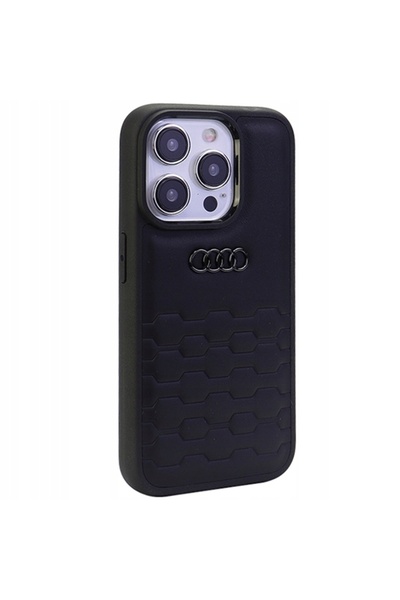 NO BRAND Audi GT Piele sintetică iPhone 15 Pro 6.1" negru carcasă rigidă AU-T