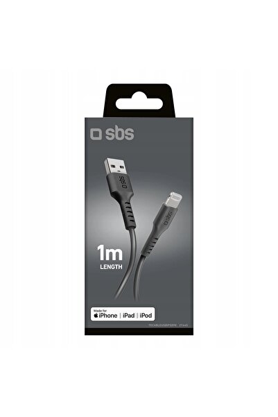 NO BRAND Cablu certificat MFi USB-A – iPhone Lightning, 1 m – negru