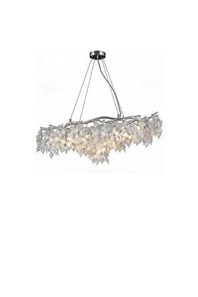 Siera Lux Rectangular Nickel Transparent Chandelier G 9