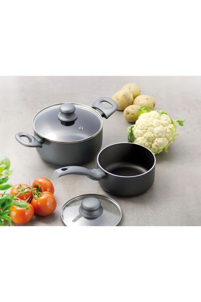Ambition GRAPHITE Set complet de 3 oale +Rondel 16cm +Tigăi 20, 24, 28, 30cm