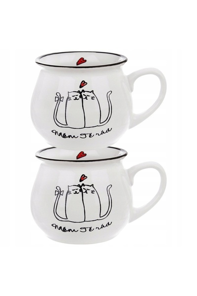Orion 2x cană ceramică KOTY KOTKI pentru băut cafea, ceai, plante aromatice, ...