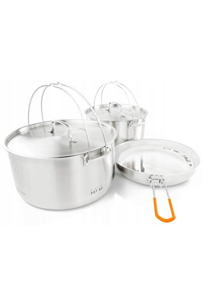 NO BRAND GLACIER STAINLESS STROOP Set de 2 piese de vase de gătit pentru drum...
