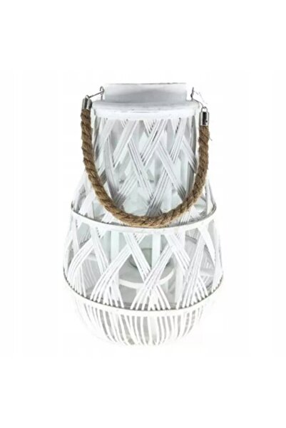 NO BRAND LAMPĂ DECORATIVĂ ALBĂ 24 X 55 CM, FELINAR DECORATIV CU INSERȚIE DE S...
