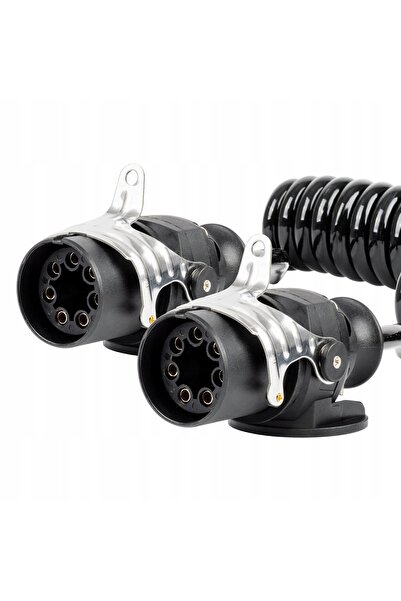 AMIO Cablu spiralat remorcă TIR 2x 7 PIN tip EBS 5m 24V AMIO-04383