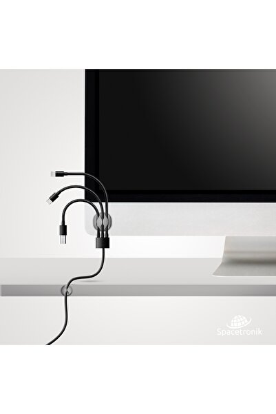 Spacetronik Set de organizatoare pentru cabluri 16el. Bandă adezivă 3M