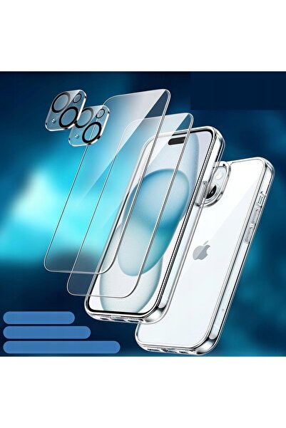 NO BRAND Husă de protecție iPhone 15 Plus 6,7 inci Bumper Sticlă securizată T...