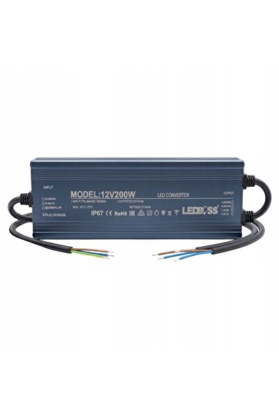 NO BRAND Sursă de alimentare 12V 200W IP67 impermeabilă pentru bandă LED, met...