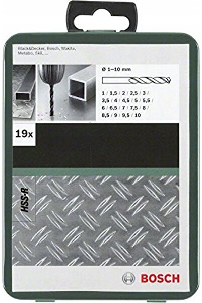 Bosch Set de burghie pentru metal HSS-R, 1-10 mm, 19 piese