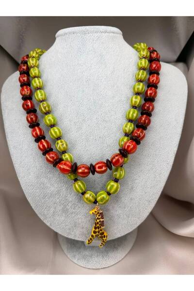 ZS Aksesuar Women's Double Row Colorful Beaded Giraffe Figured Bohemian Ethni...
