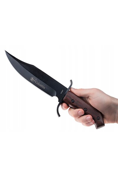 NO BRAND CUȚIT SOLID DE VÂNĂTOR, Oțel + Lemn, 33cm