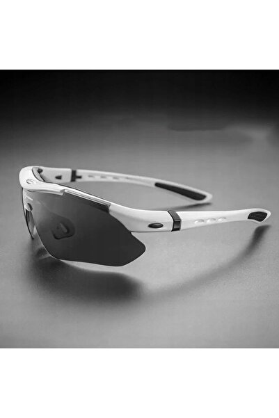 ROCKBROS Ochelari sport polarizați UV400 pentru ciclism, cu accesorii, albi