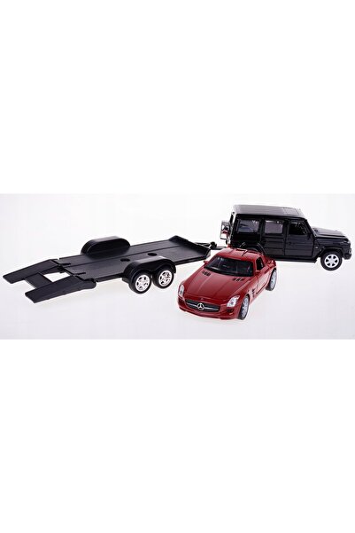 NO BRAND MERCEDES-BENZ G-CLASS + MERCEDES-BENZ SLS AMG + MODELE LAWETA METAL ...