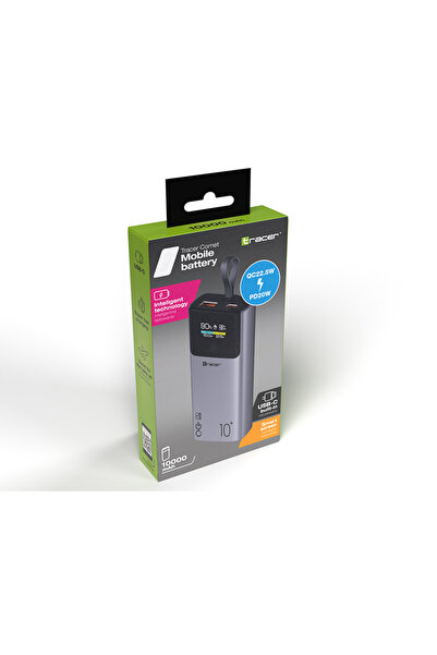 Tracer Powerbank Comet 10000mAh Afișaj LCD Încărcător rapid USB-C