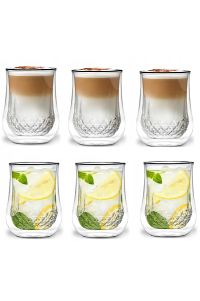 Vialli Design Pahare 6 termice cafea cappuccino latte ceai sucuri băuturi DIA...
